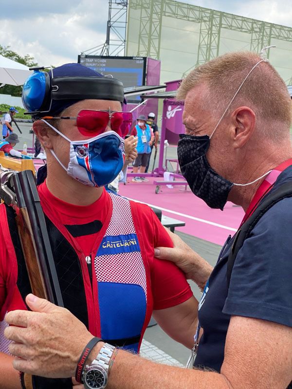 Castellani shooting vest and Zuzana Rehak Stefecekova from Slovakia in Tokyo Olympic Games 2020.