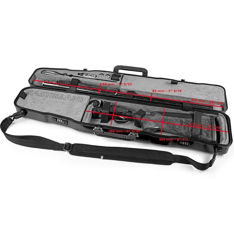 Dimensions of Castellani carbon fiber shotgun case.